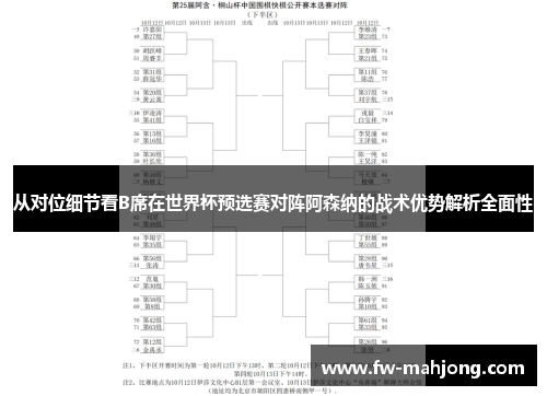 从对位细节看B席在世界杯预选赛对阵阿森纳的战术优势解析全面性
